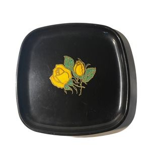 Beautiful Couroc Yellow Rose Plate